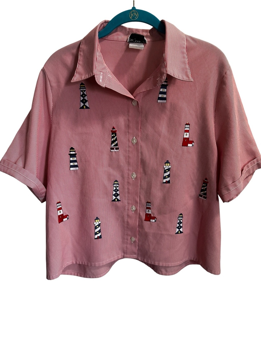 Bon Worth Vintage Light House Button Down p2p 23 in - Picture 2 of 5